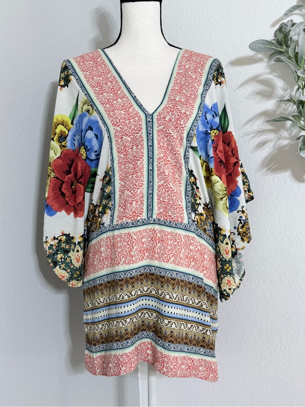 Farm Rio Brazil Floral Vibrant Multicolor Mini Dress, Small
